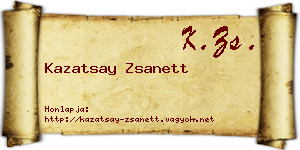 Kazatsay Zsanett névjegykártya