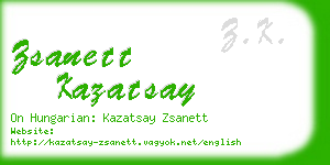 zsanett kazatsay business card